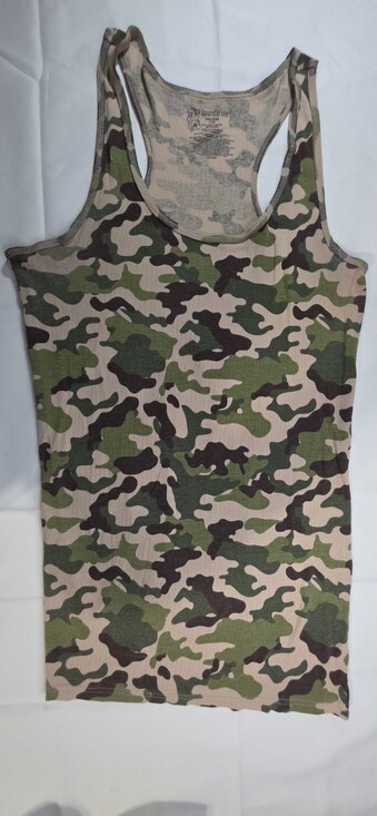 No Boundaries Tops - No Boundaries RN 52469 Green Camo Ribbed Tank Top Women's Size XXL Sku 0328